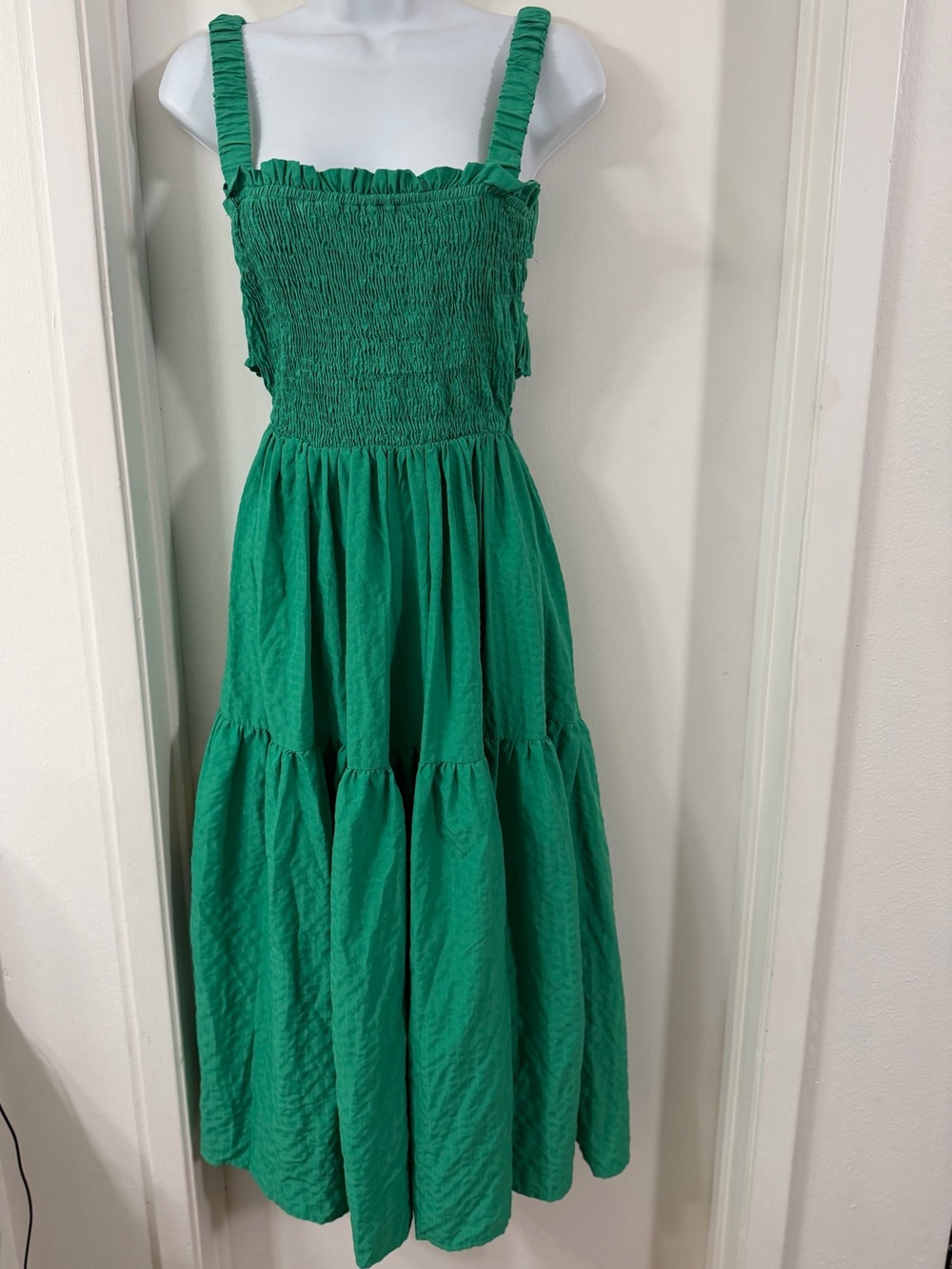 Vero Moda  Holly Green Ruched Strap Dress